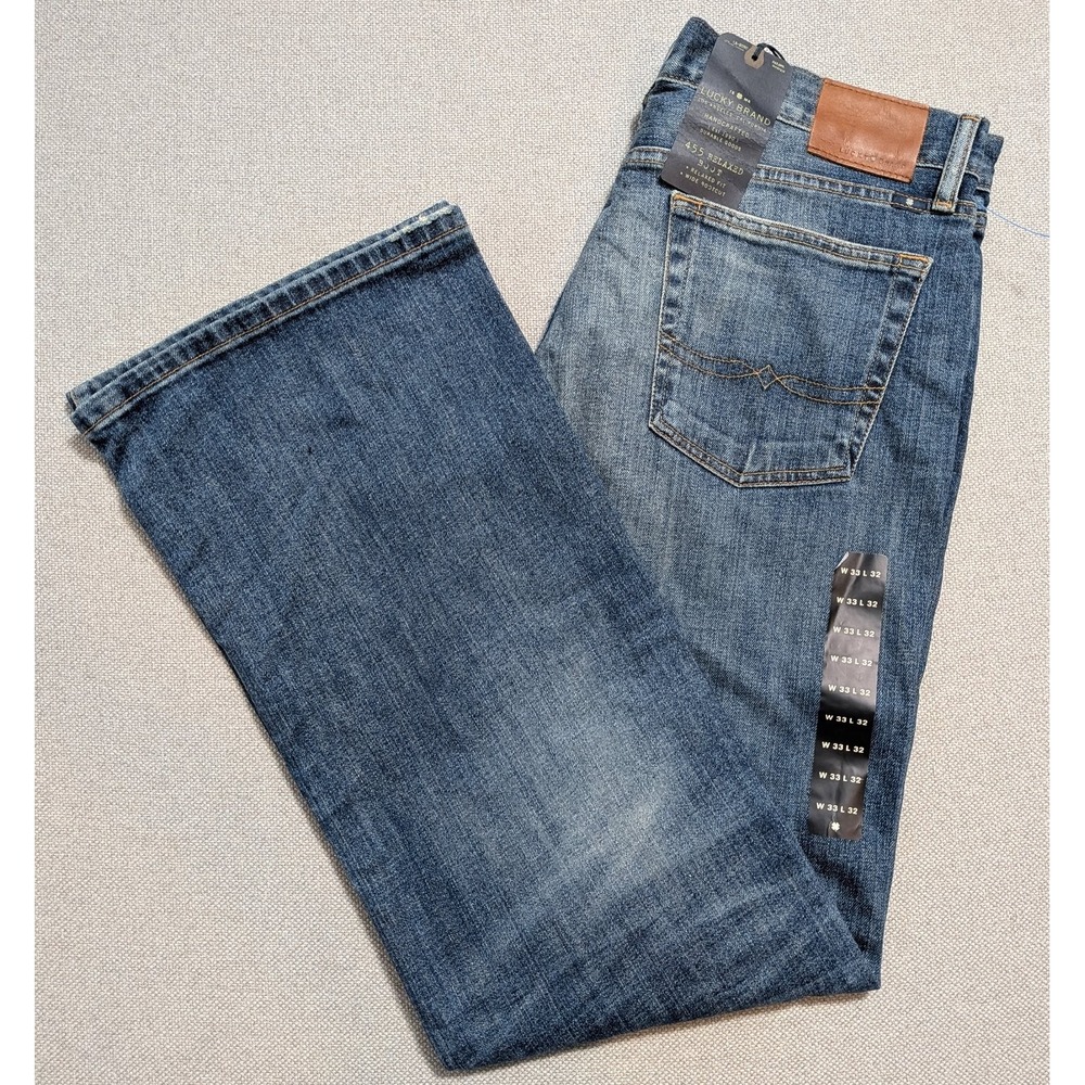 Lucky Brand 455 Relaxed Boot Mens 33x32 Jeans Blue Wide Bootcut Denim Medium